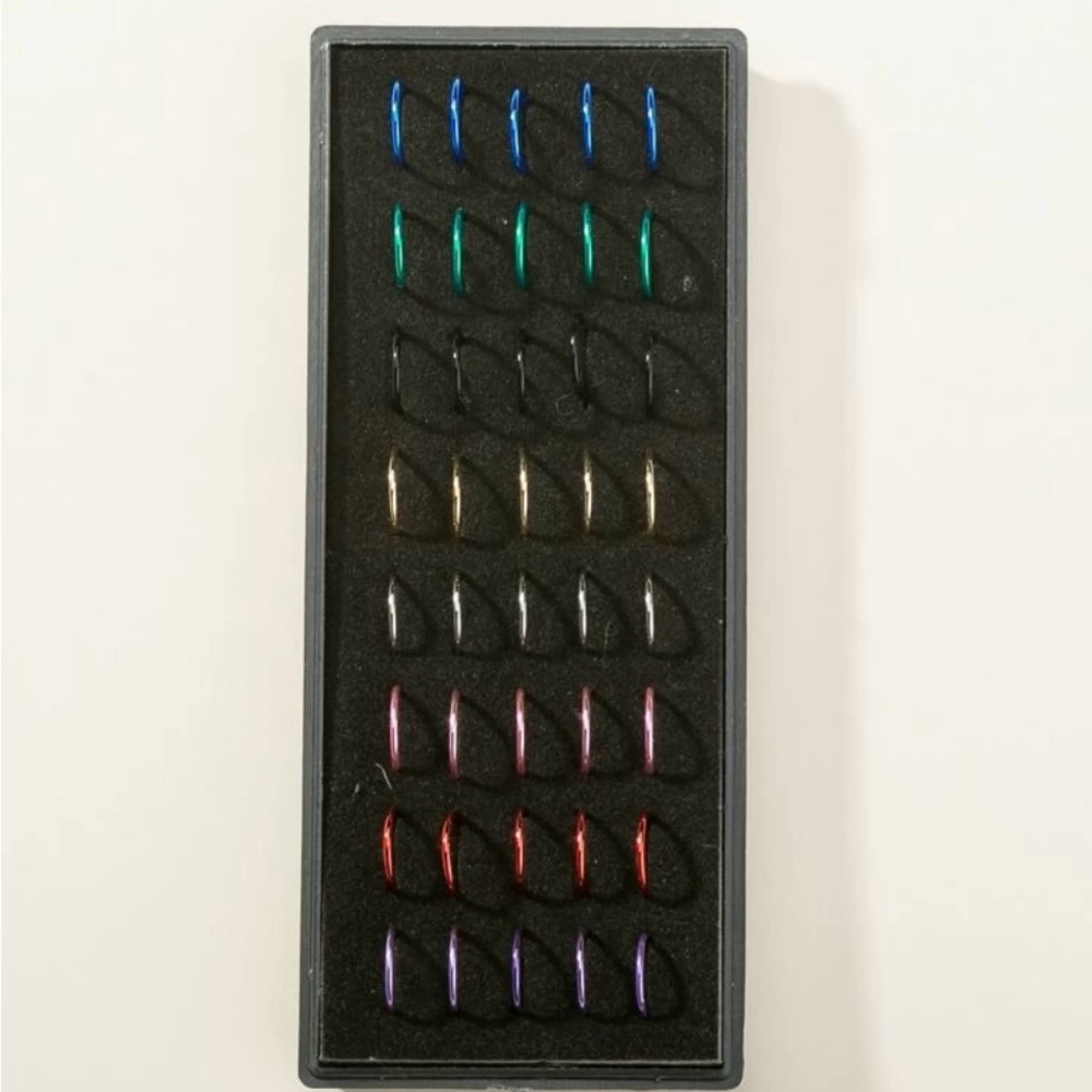 Nose Ring-Multicolored Round Faux Nose Ring Set - 40pcs, Stainless Steel nwt